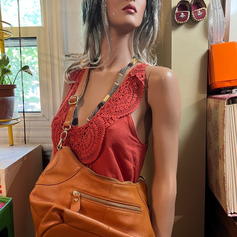 Genuine Leather Bag Orange